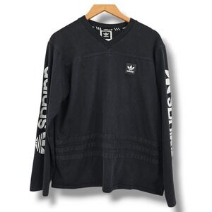 Adidas Skateboarding Long Sleeve V-Neck Pullover Sweatshirt‎ Logo Mens Size M